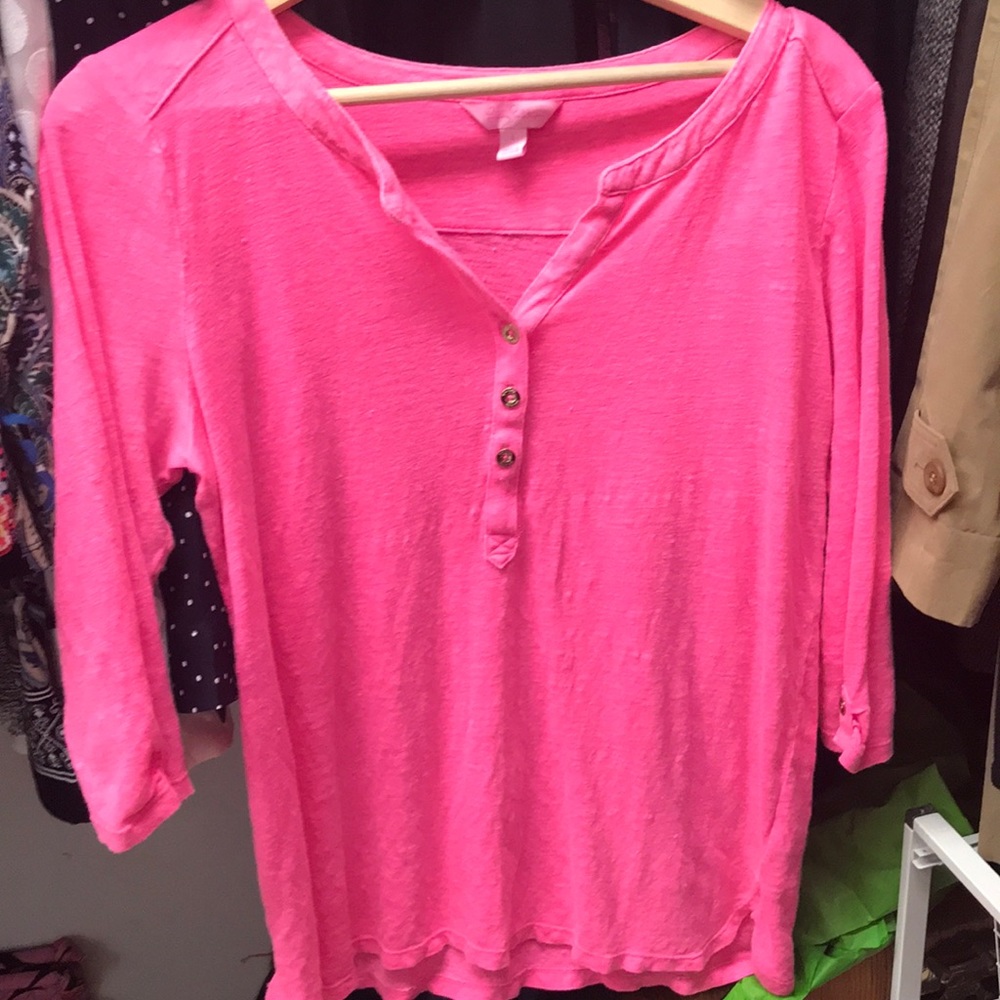 Lilly Pulitzer hot pink, barely used blouse
